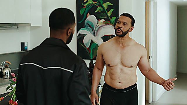 Aaron D Spears sexy shirtless scene January 5, 2024, 1pm