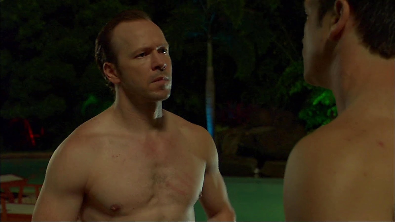 Donnie Wahlberg sexy shirtless scene January 2, 2020, 11am