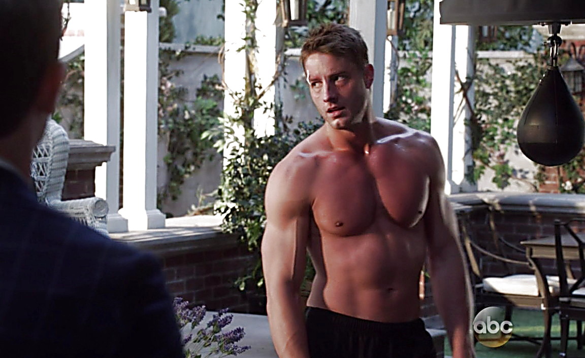 Justin Hartley sexy shirtless scene March 23, 2014, 6pm