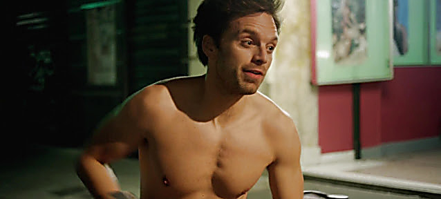 Sebastian Stan sexy shirtless scene April 16, 2021, 3am
