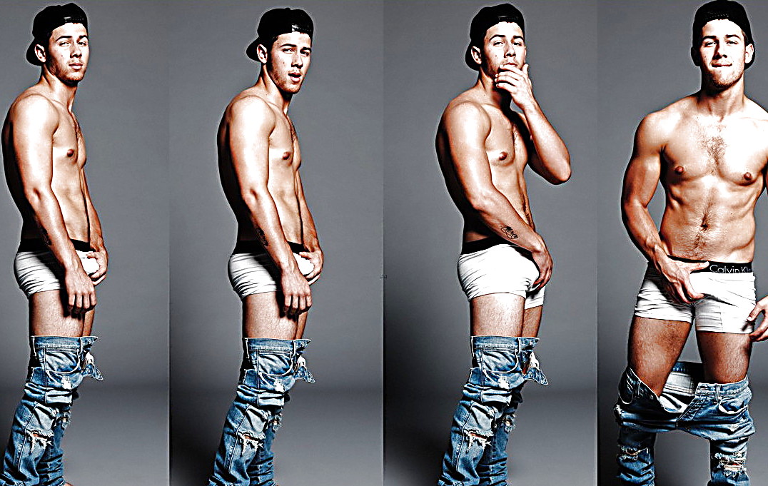 Nick Jonas sexy shirtless scene October 2, 2014, 4pm