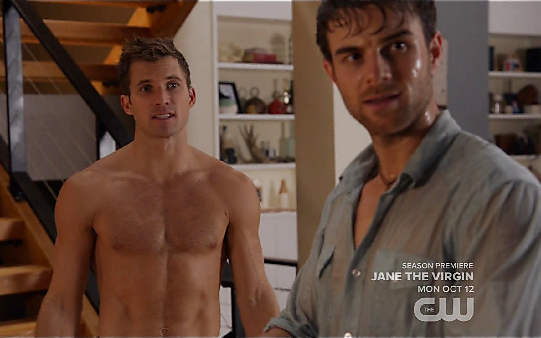 Justin Deeley sexy shirtless scene October 17, 2015, 11pm