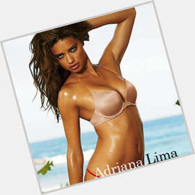 Adriana Lima dark brown hair & hairstyles Slim body, 