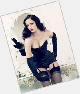 Eva Green Slim body,  dyed black hair & hairstyles