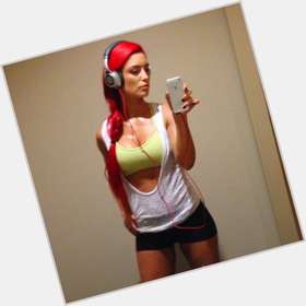 Eva Marie Athletic body,  dyed red hair & hairstyles