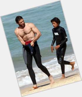 Hugh Jackman dark brown hair & hairstyles Athletic body, 