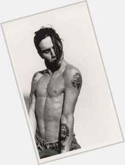 John Frusciante Slim body,  dark brown hair & hairstyles