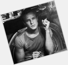 Marlon Brando dark brown hair & hairstyles Athletic body, 