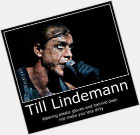 Till Lindemann Athletic body,  dark brown hair & hairstyles