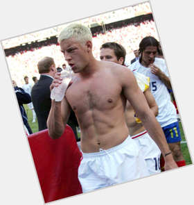 Alan Smith Athletic body,  dyed blonde hair & hairstyles