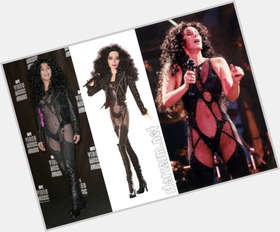 Cher Average body,  dyed black hair & hairstyles