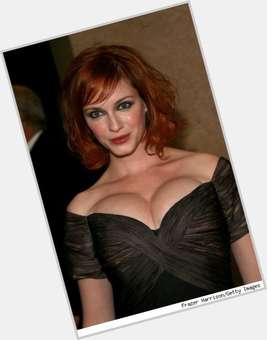 Christina Hendricks dyed red hair & hairstyles Voluptuous body, 