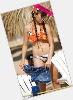 Danna Paola Slim body,  light brown hair & hairstyles