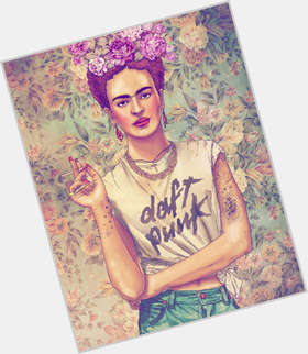 Frida Kahlo Slim body,  black hair & hairstyles