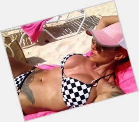 Jodie Marsh Average body,  dyed blonde hair & hairstyles