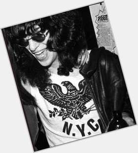 Joey Ramone Slim body,  dyed black hair & hairstyles