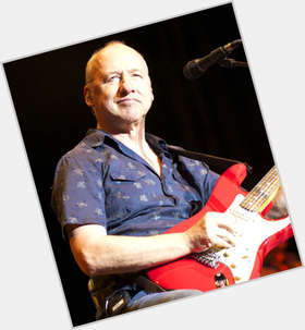 Mark Knopfler Average body,  grey hair & hairstyles