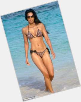 Padma Lakshmi Slim body,  black hair & hairstyles