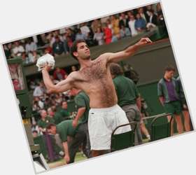 Pete Sampras dark brown hair & hairstyles Athletic body, 