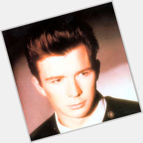 Rick Astley Athletic body,  dark brown hair & hairstyles