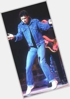 Shakin Stevens Average body,  dyed black hair & hairstyles