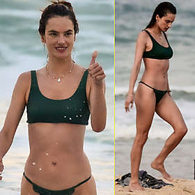 Alessandra Ambrosio Takes a Beach Dip on Brazilian Vacation