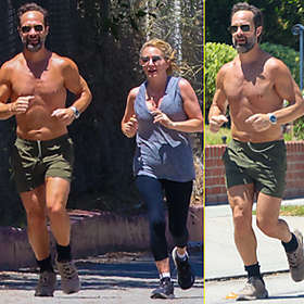 Actor Chris Diamantopoulos Sheds Shirt to Jog alongside Wife Becki Newton