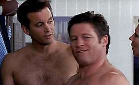 Ian Stenlake and Peter Phelps shirtless in Stingers 5-19