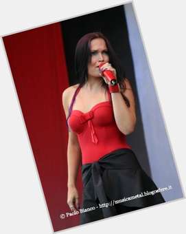 Tarja Turunen Slim body,  dyed black hair & hairstyles