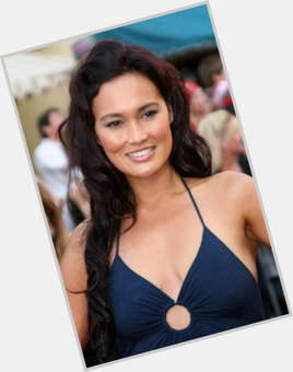 Tia Carrere Average body,  black hair & hairstyles